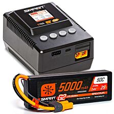 Spektrum Accessories Smart Powerstage 2S Surface Bundle: G2 5000mAh 2S LiPo IC5 & S155 Charger
