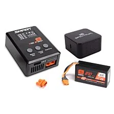 Spektrum Accessories Smart Powerstage Surface Bundle: 810mAh 2S 50C LiPo Battery (IC2) / S100 Charger / 65W Power Supply / Adapter
