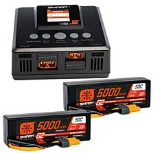 Spektrum Accessories Smart Powerstage 6S Surface Bundle: (2) G2 5000mAh 3S LiPo IC5 & S250 Charger EU