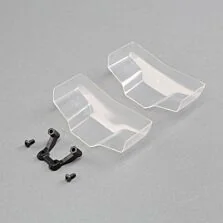 Team Losi Racing Low Front Wing Clear with Mount (2): 22 5.0