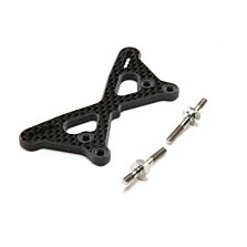 Team Losi Racing Carbon Front Tower +2mm with Titanium Standoffs: 22 5.0