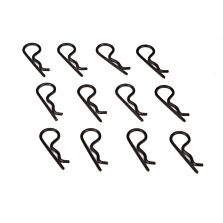 Team Losi Racing Body Clips, Black (12): 22/22-4